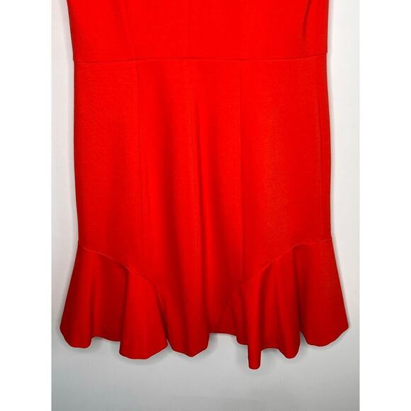 Erin Fetherston Zip Front Fit & Flare Coral Sleeveless V Neck Dress Size 8 - Picture 8 of 8
